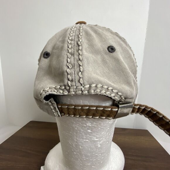 Lucky NYC 01 Factory Distressed Brown Dad Baseball Hat Cap Adjustable 2001 VTG - Picture 5 of 11